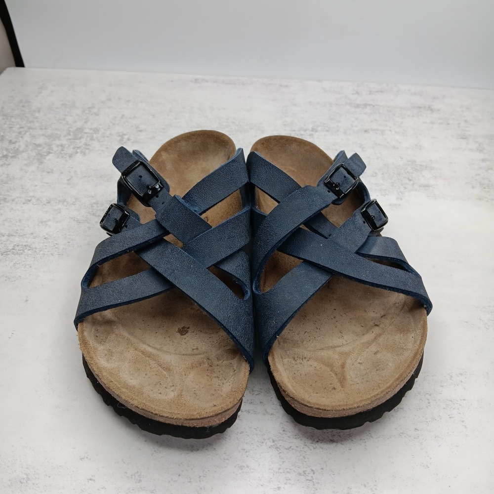 Birkenstock Blue Cross-Strap Sandals - Picture 2 of 10